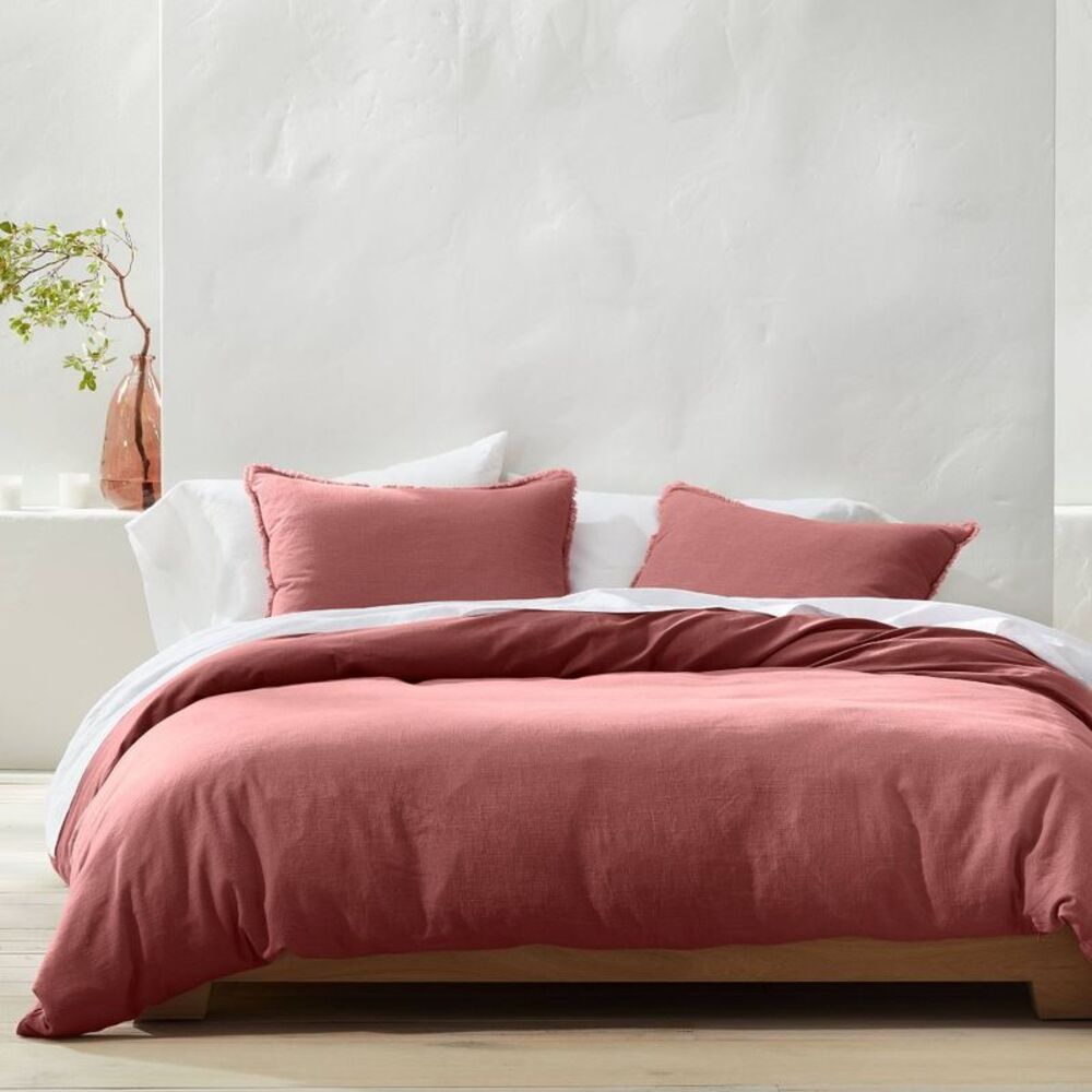 Casaluna Dusty Rose Linen Duvet Cover Set - Picture 2 of 6